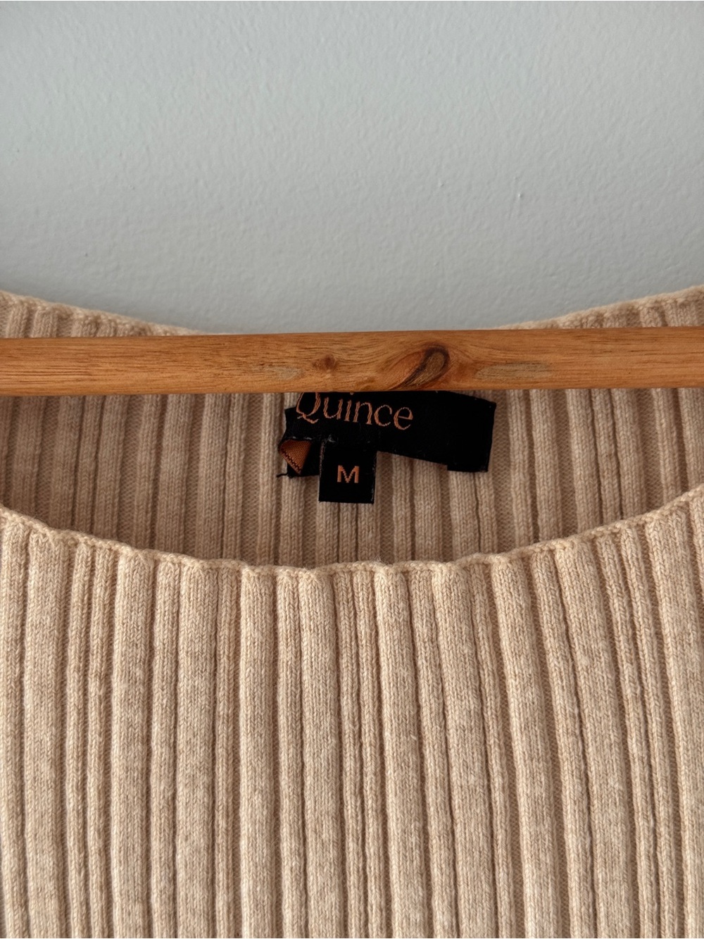 Quince Cotton Cashmere Ribbed Sleeveless Midi Dress - Heather Oatmeal - Size M - Picture 10 of 16